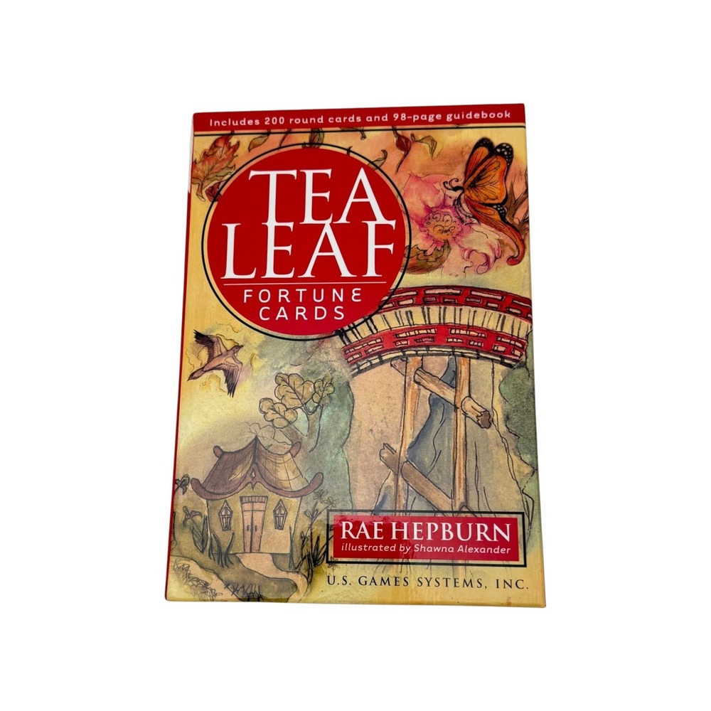 US Games Systems Tea‎ Leaf Fortune Cards Set Tan Red Rae Hepburn Divination